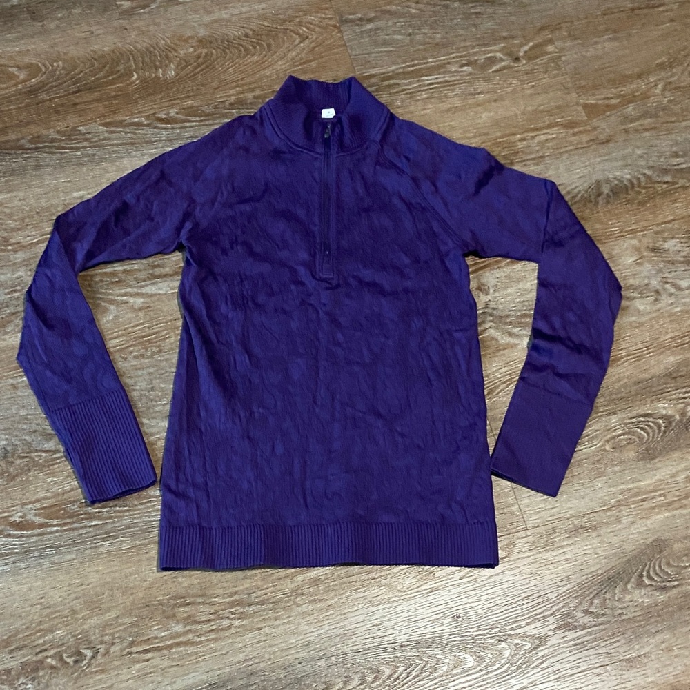 Lululemon Rest Less 1/2 Zip Size 10 Dark Court Purple